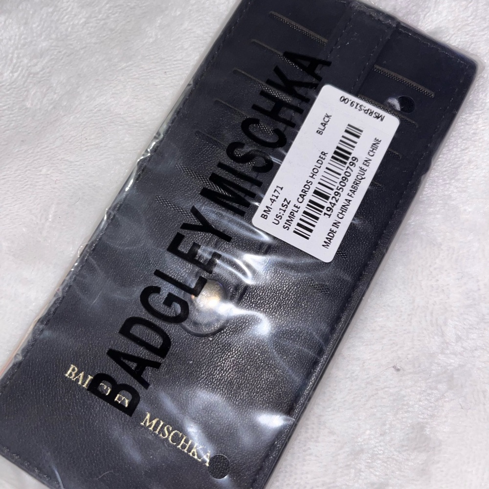 Badgley Mischka Black Card Holder